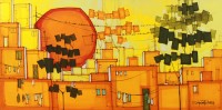 Salman Farooqi, 24 x 48 Inch, Acrylic on Canvas, Cityscape Painting, AC-SF-345
